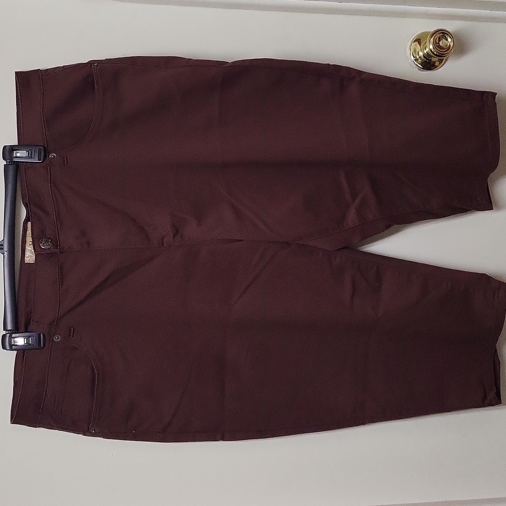 NWOT, Hybrid & Company Brown Stretch, Butt Lift Capris